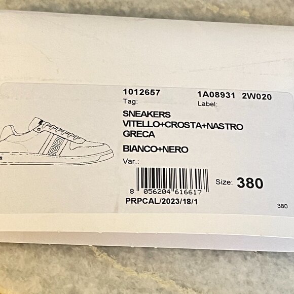 Versace Women's Greca Low Top White and Grey Sneakers, 1012657, Sizes 37, 38 - Picture 10 of 16